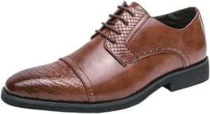 Men's Dress Oxford Shoes Classic Lace-up Leather Formal Business Tuxedo Shoes Wedding Casual British Bridegroom Footwear