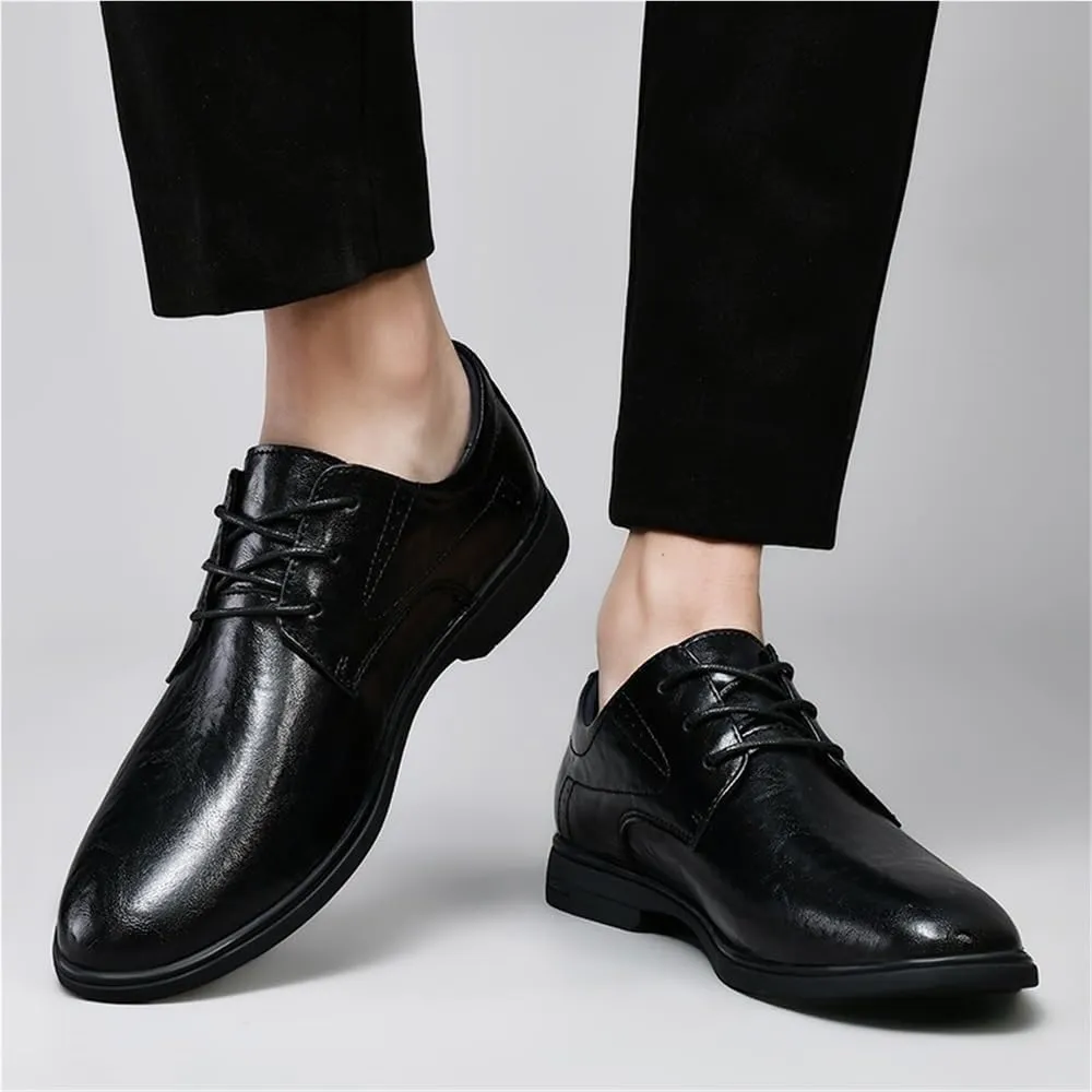 Mens Dress Oxford Shoes Lace Up Cap Toe Brogue Wingtip Platform Formal Prom Wedding Business Comfortable