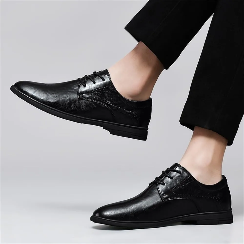 Mens Dress Oxford Shoes Lace Up Cap Toe Brogue Wingtip Platform Formal Prom Wedding Business Comfortable