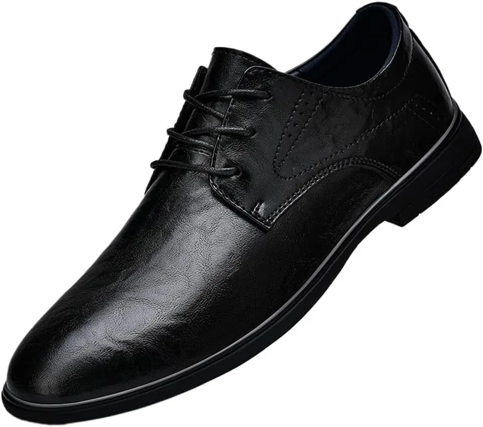 Mens Dress Oxford Shoes Lace Up Cap Toe Brogue Wingtip Platform Formal Prom Wedding Business Comfortable