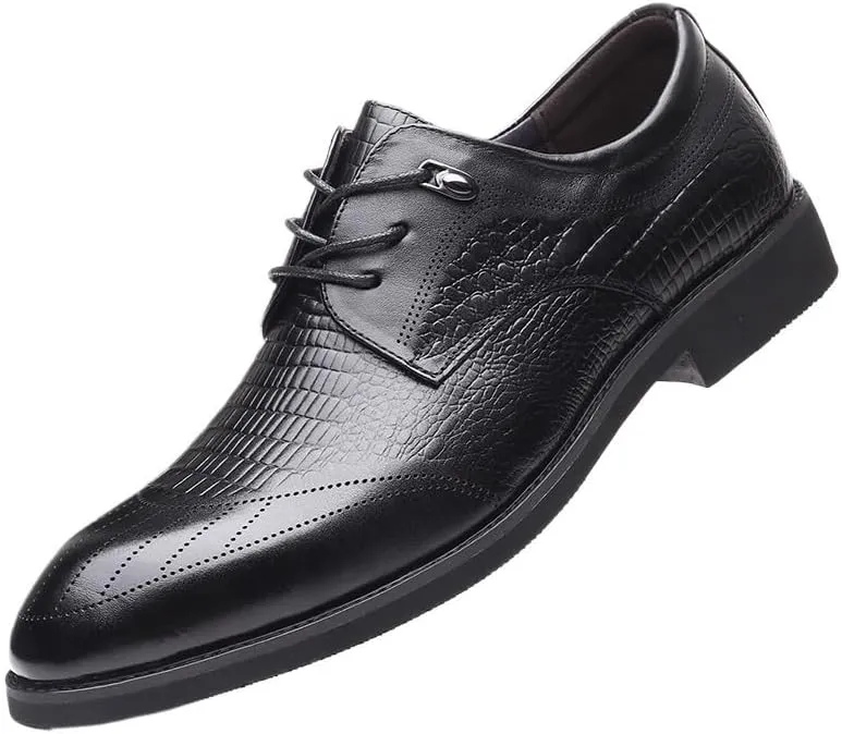 Men's Dress Shoes Business Classic Lace Up Wingtip Formal Oxford Shoes Mens Tuxedo Shoes
