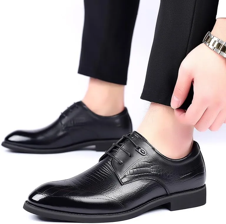 Men's Dress Shoes Business Classic Lace Up Wingtip Formal Oxford Shoes Mens Tuxedo Shoes