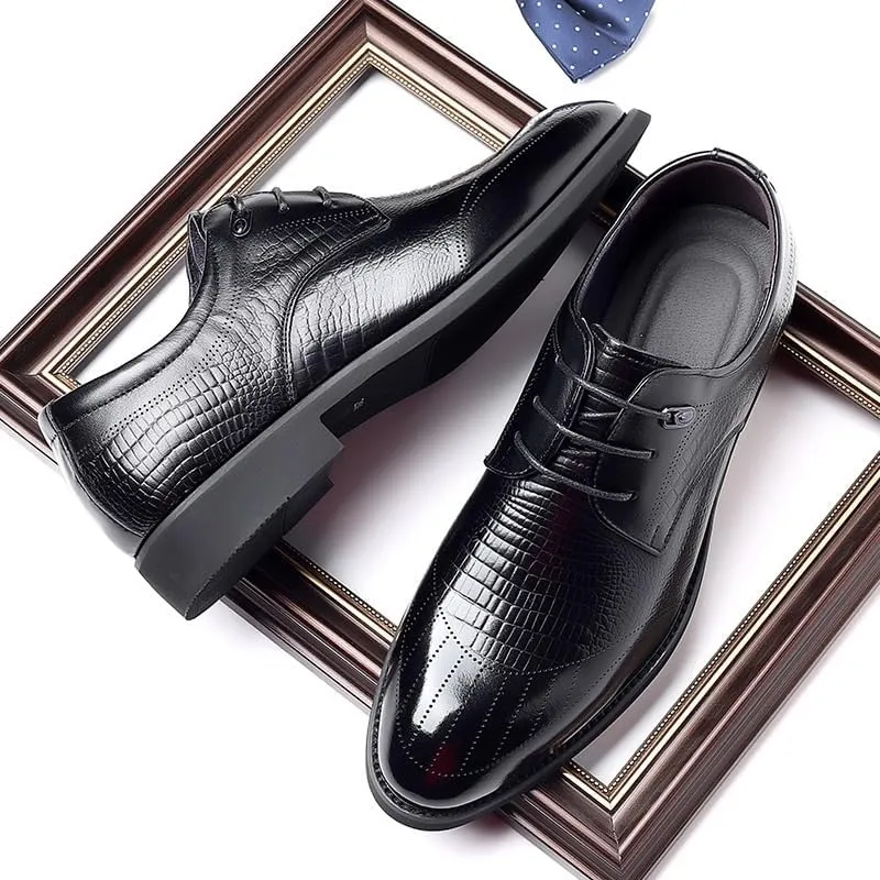 Men's Dress Shoes Business Classic Lace Up Wingtip Formal Oxford Shoes Mens Tuxedo Shoes