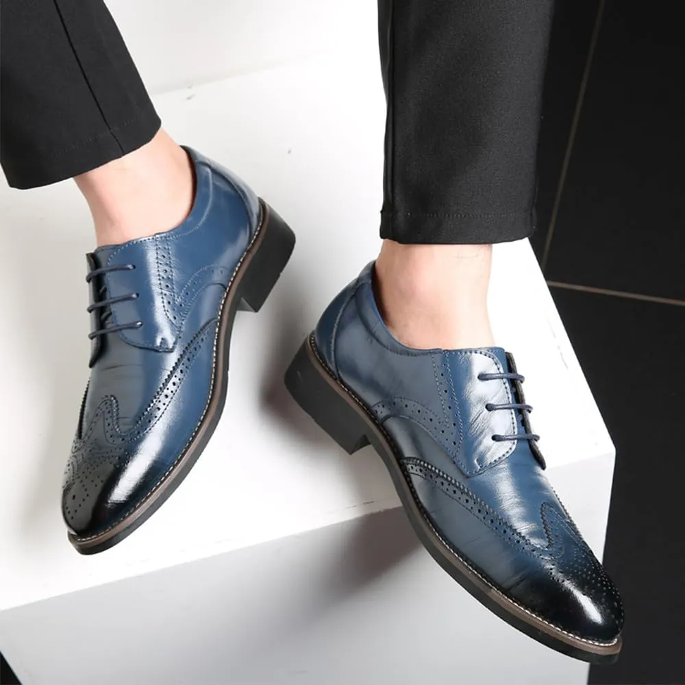 Men's Dress Shoes Classic Lace-Up Shoes Business Oxford Shoes for Men Wedding Party Fashion Wingtip Shoes