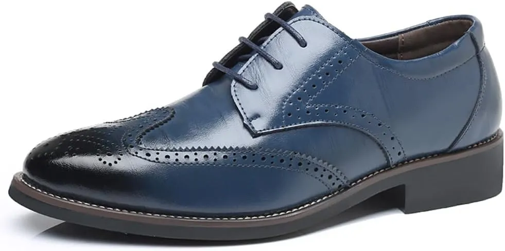 Men's Dress Shoes Classic Lace-Up Shoes Business Oxford Shoes for Men Wedding Party Fashion Wingtip Shoes