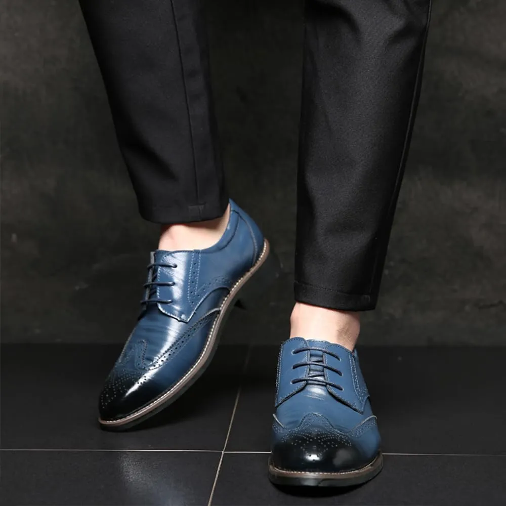 Men's Dress Shoes Classic Lace-Up Shoes Business Oxford Shoes for Men Wedding Party Fashion Wingtip Shoes