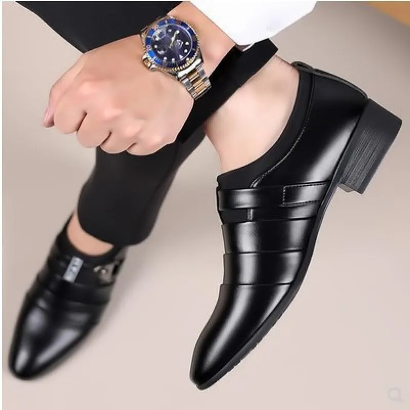Men's Dress Shoes Classic Slip-On Low Leather Oxfords Shoes Comfort Lightweight All-Day Non-Slip Derby Shoes for Men(10.5)