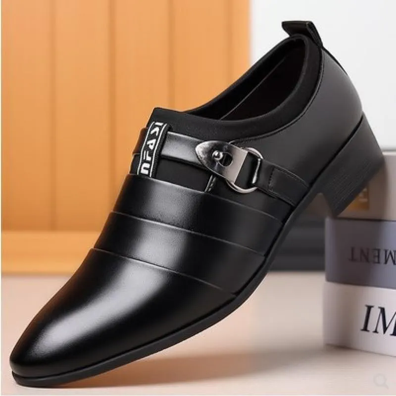 Men's Dress Shoes Classic Slip-On Low Leather Oxfords Shoes Comfort Lightweight All-Day Non-Slip Derby Shoes for Men(10.5)