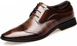 Men's Dress Shoes Mens Leather Formal Business Oxford Shoes Breathable Wingtip Retro Brogue Shoes for Men