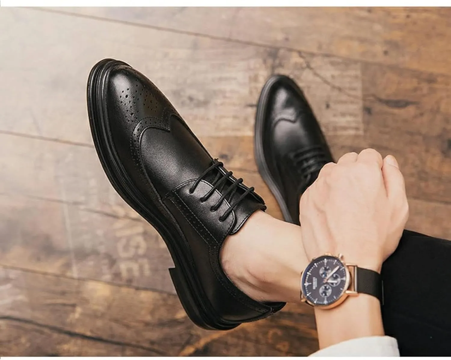Men's Formal Shoes Spring and Autumn Gentlemen's Evening Party Oxford Shoes Youth Classic Low Top Lace up Business Shoes
