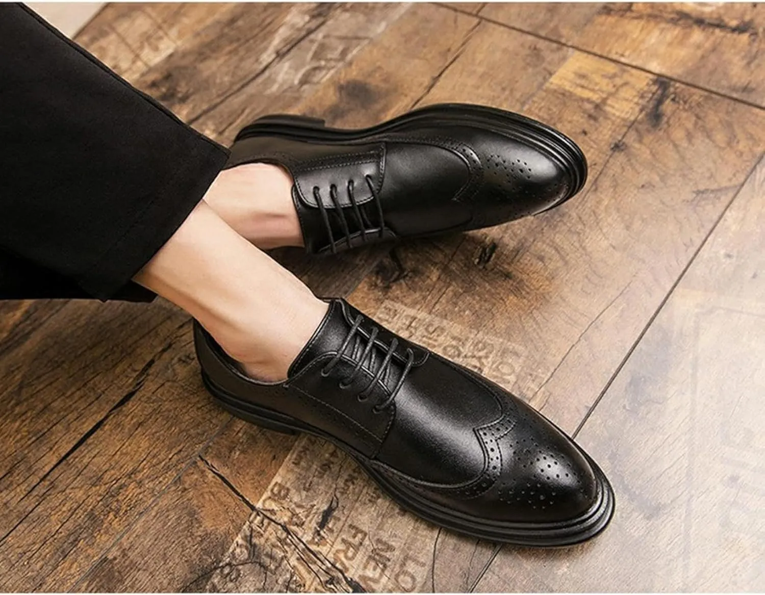 Men's Formal Shoes Spring and Autumn Gentlemen's Evening Party Oxford Shoes Youth Classic Low Top Lace up Business Shoes