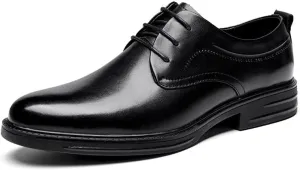 Men's Genuine Leather Oxford Shoes Low Top Formal Business Dress Shoes Non-Slip Waterproof Derby Shoes for Men(6.5)