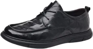 Men's Genuine Leather Oxford Shoes Summer Lace Up Fashion Casual Classic Dress Shoes