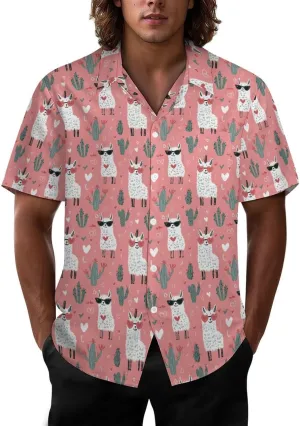Mens Hawaiian Shirt Casual Button Down Short Sleeve Tropical Beach Holiday Aloha Party Shirt for Men Funny