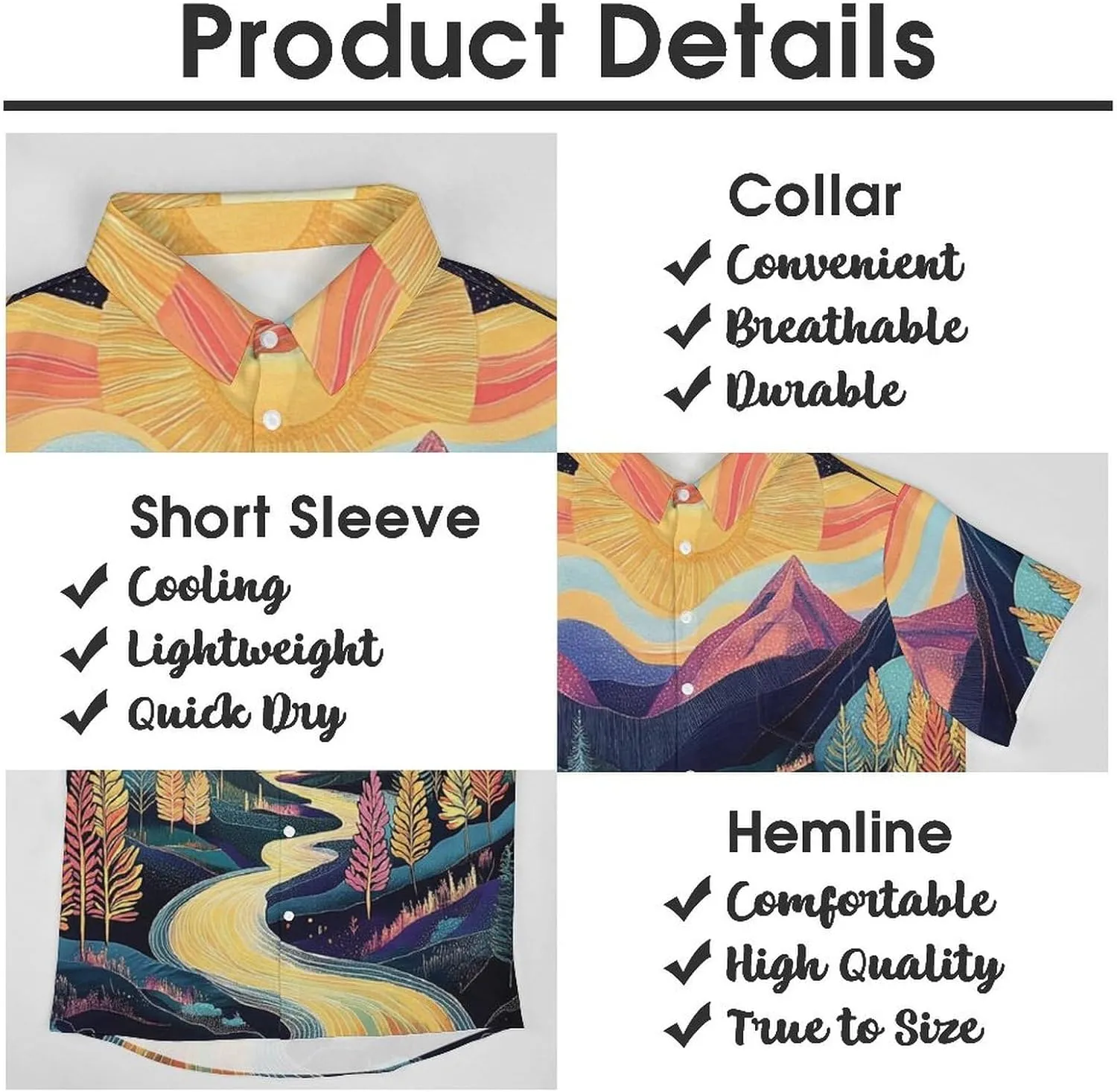Mens Hawaiian Shirt Casual Button Down Short Sleeve Tropical Beach Holiday Aloha Party Shirt for Men Funny
