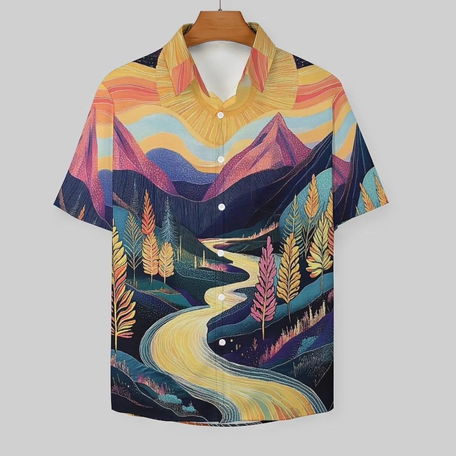Mens Hawaiian Shirt Casual Button Down Short Sleeve Tropical Beach Holiday Aloha Party Shirt for Men Funny