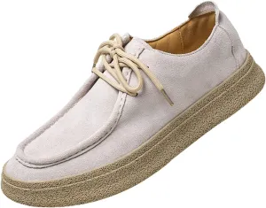 Men's Suede Fashion Dress Sneakers,Vintage Comfort Low-top Lace-up Softsole Moccasins Business Casual Oxford Shoes