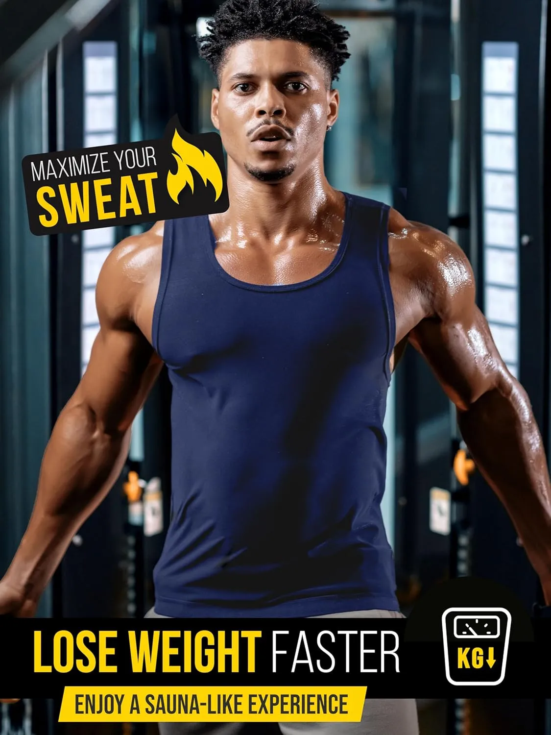 Men’s Sweat Vest - Boost Weight Loss with Increased Sweating & Compression Technology Sauna Vest for Men (XS-7XL)