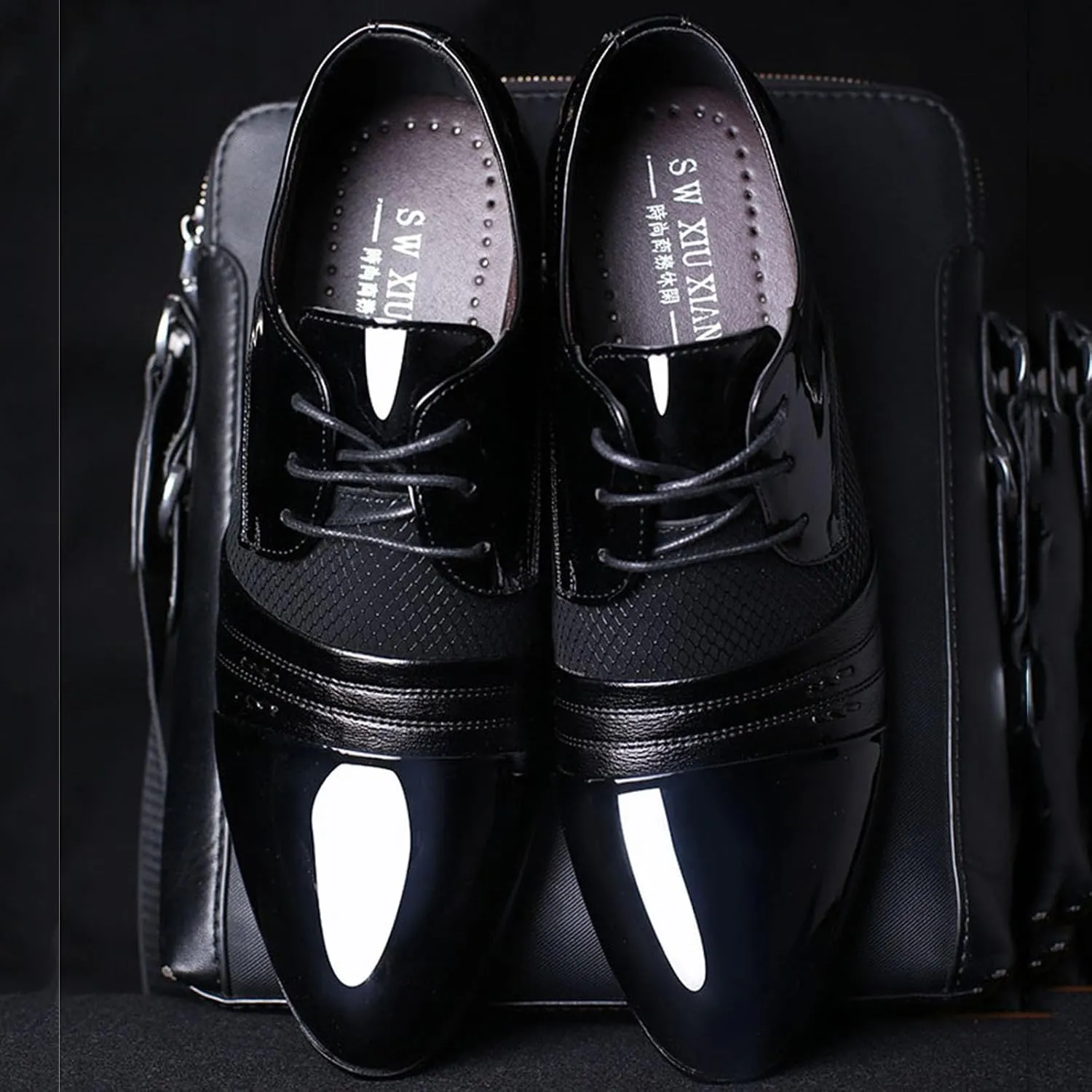 Mens Tuxedo Shoes Patent Leather Formal Business Oxford Dress Shoes