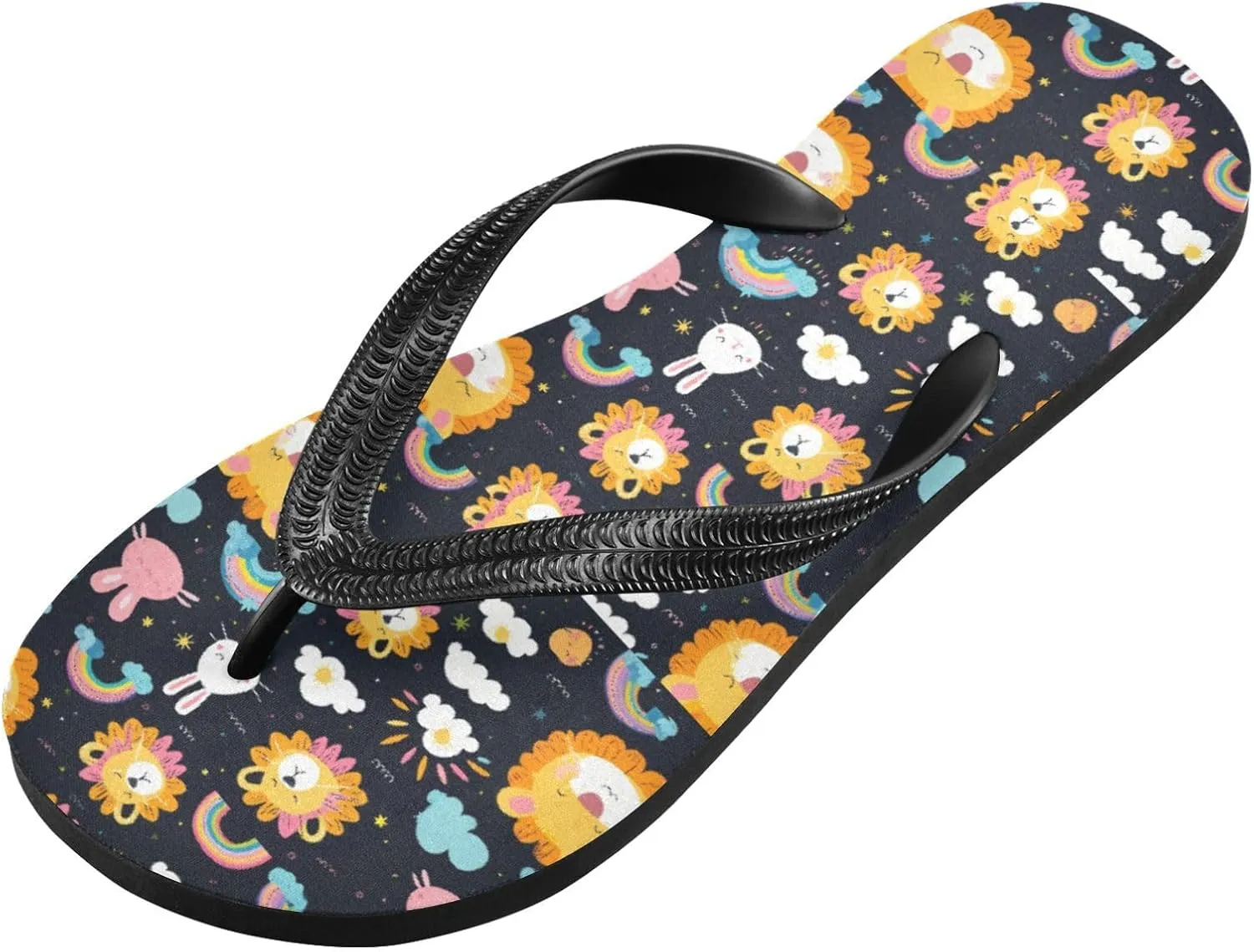 MNSRUU Flip Flops for Women Men Cute Animal Sloth Flip Flops Womens Slides Men Sandals Shower Slippers Summer Non-Slip Flipflops for Swim Beach Bathroom, XS