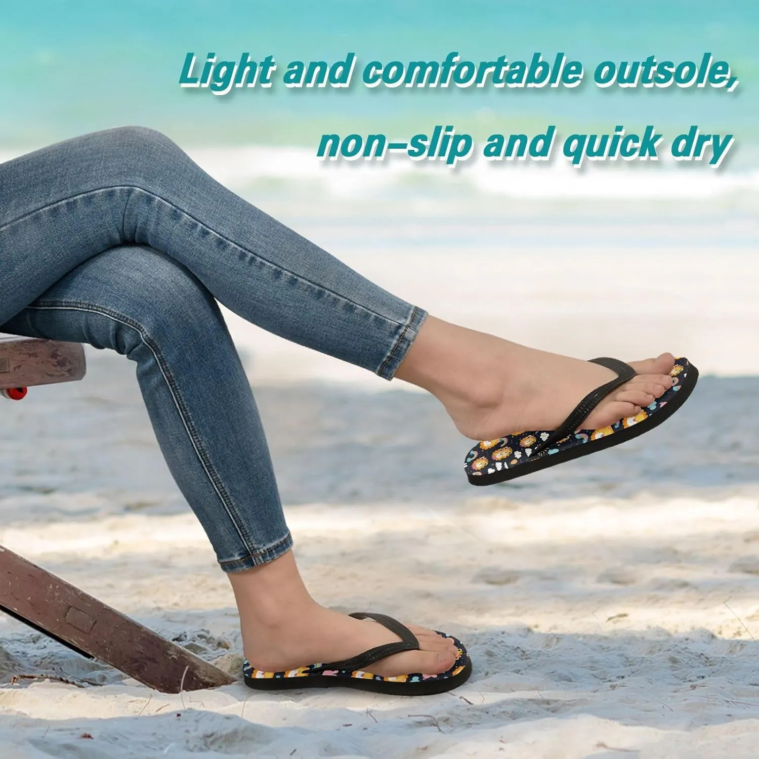 MNSRUU Flip Flops for Women Men Cute Animal Sloth Flip Flops Womens Slides Men Sandals Shower Slippers Summer Non-Slip Flipflops for Swim Beach Bathroom, XS