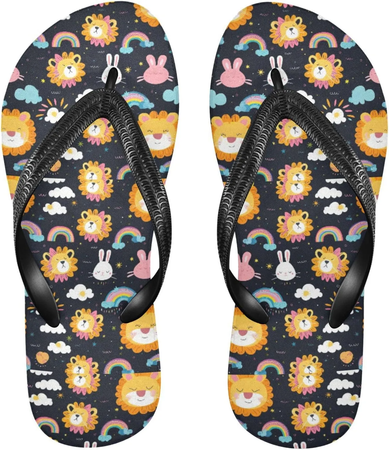 MNSRUU Flip Flops for Women Men Cute Animal Sloth Flip Flops Womens Slides Men Sandals Shower Slippers Summer Non-Slip Flipflops for Swim Beach Bathroom, XS