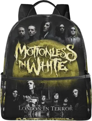 Motionless Rock In White Unisex Casual Backpack Lightweight Travel Bag Classic Laptop Daypack Backpack Men Women, Black