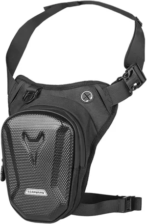 Motorcycle Drop Leg Bag Oxford Waist Pack for Men Women Bum Hip Fanny Belt Purse Pouch Outdoor Travel Sports Hiking Bike Riding Cycling Thigh Daypack (Black)