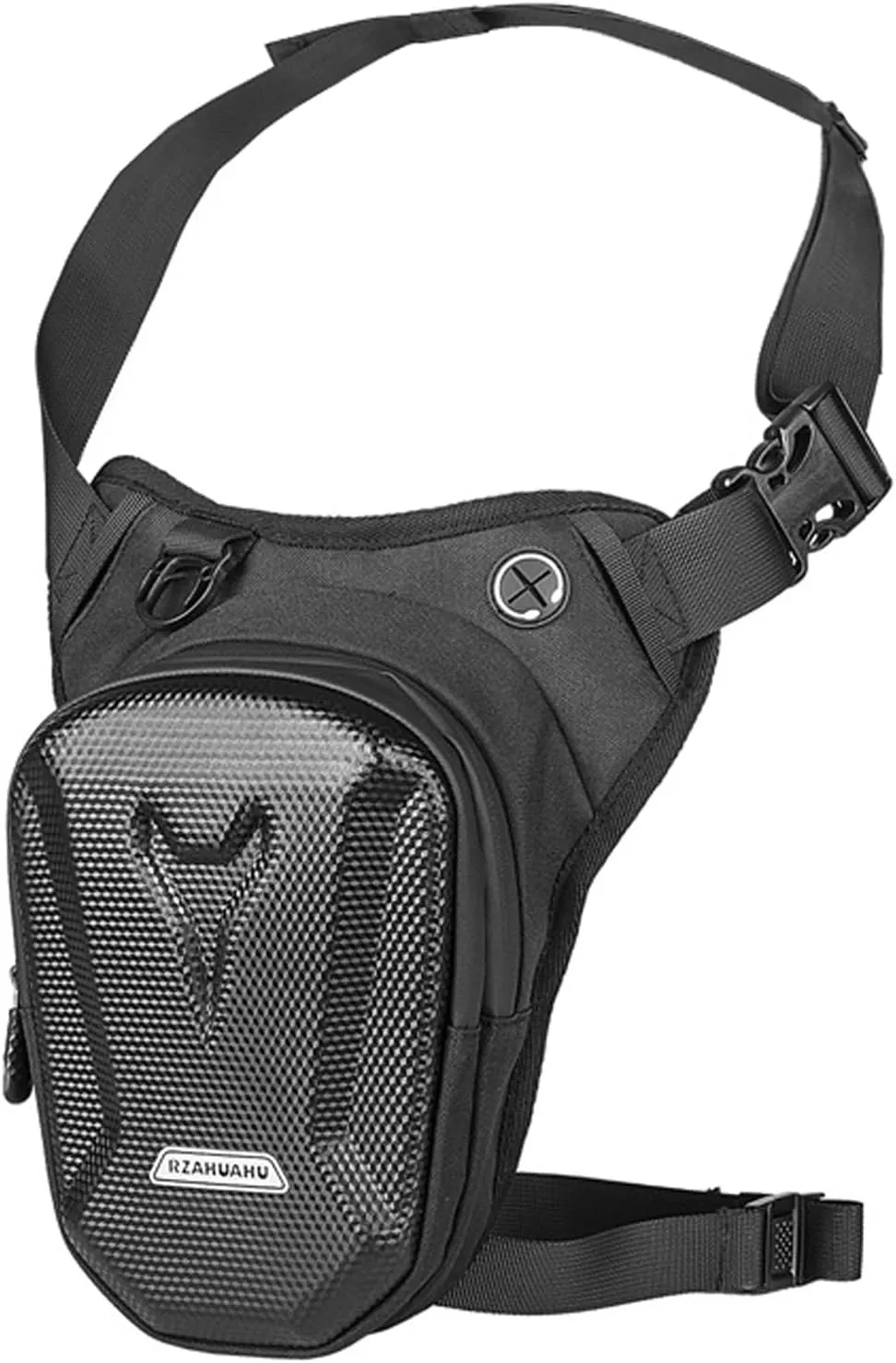 Motorcycle Drop Leg Bag Oxford Waist Pack for Men Women Bum Hip Fanny Belt Purse Pouch Outdoor Travel Sports Hiking Bike Riding Cycling Thigh Daypack (Black)