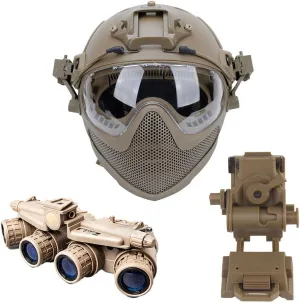 Navigator Tactical Helmet   GPNVG18 4-Tube Binocular Night Vision Device (NVD)  Night Vision Device Stand -Black/L
