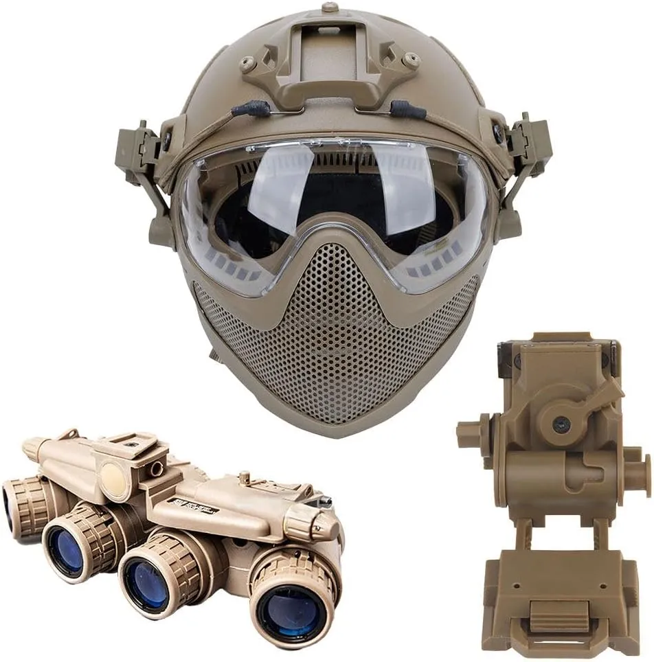 Navigator Tactical Helmet   GPNVG18 4-Tube Binocular Night Vision Device (NVD)  Night Vision Device Stand -Black/L