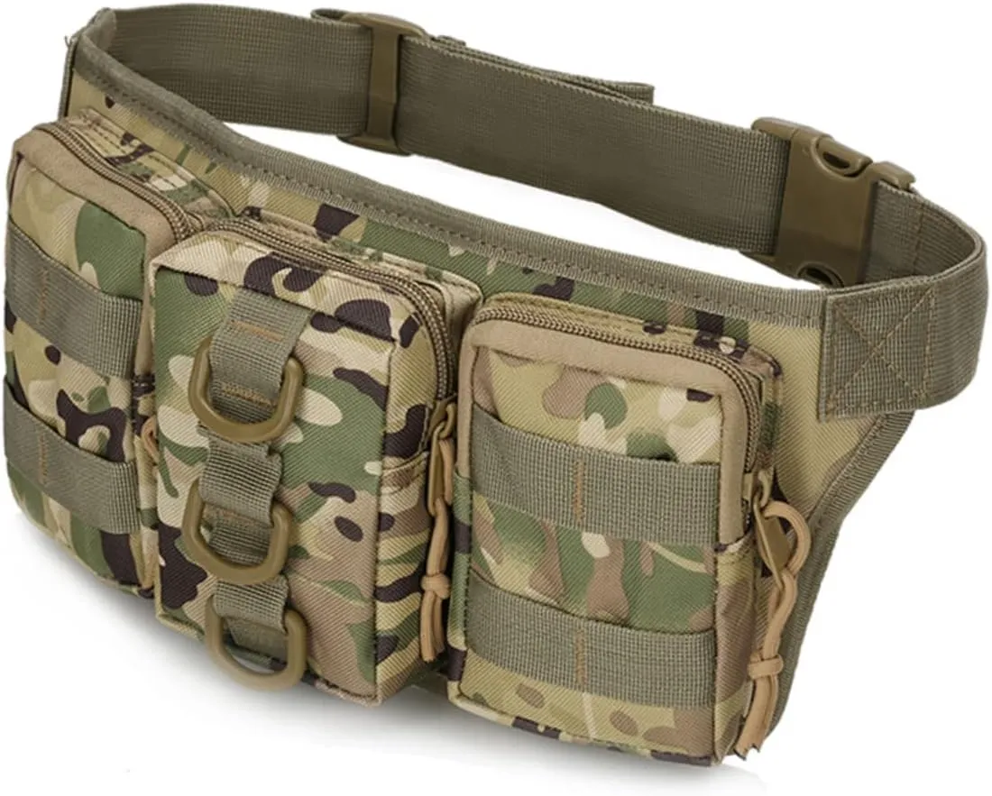 NOLITOY Pack Fanny Pack Waist Bag for Outdoor Activities Adjustable Running Belt with Separate Pockets Lightweight Travel Pouch for Hiking and Workouts Camouflage