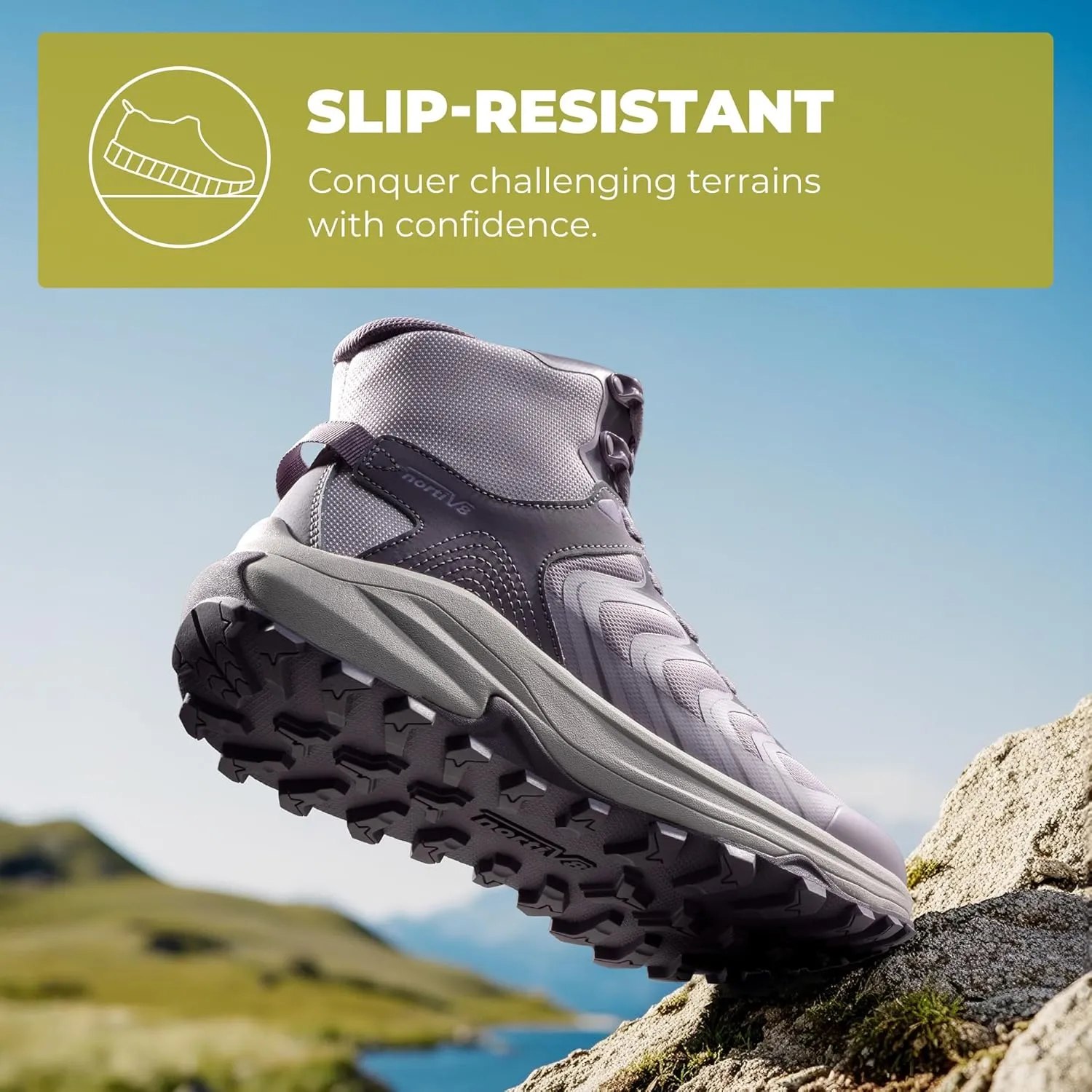 NORTIV 8 Women's Hiking Boots Waterproof with Arch Support Sneakers Walking Outdoor Comfortable Lightweight Boot Echo Mid