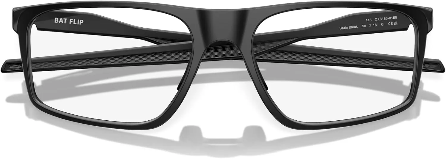 Oakley Men's Ox8183 Bat Flip Rectangular Prescription Eyewear Frames