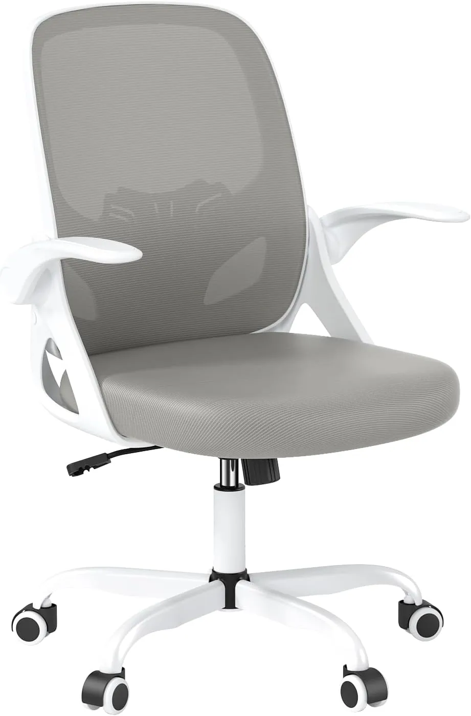 Office Desk Chair with Lumbar Support, Ergonomic Mesh Office Chair with Wheels and Flip-up Armrests, Adjustable Height Swivel Computer Chair for Home and Office, KYGB255