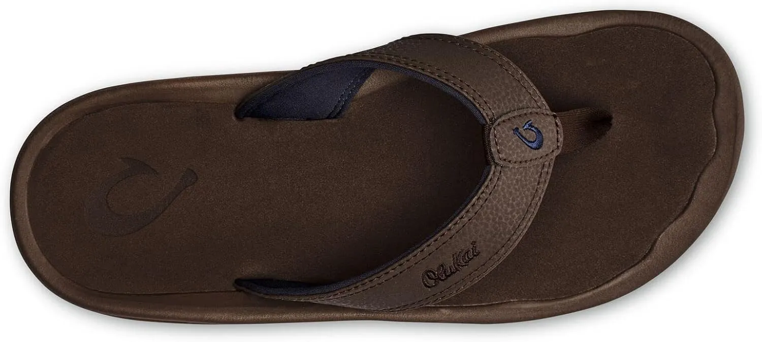 OLUKAI Ohana Men's Beach Sandals, Water Resistant Flip Flops, Arch Support & Comfort Fit, Lightweight & Durable, Enhanced Grip & Traction