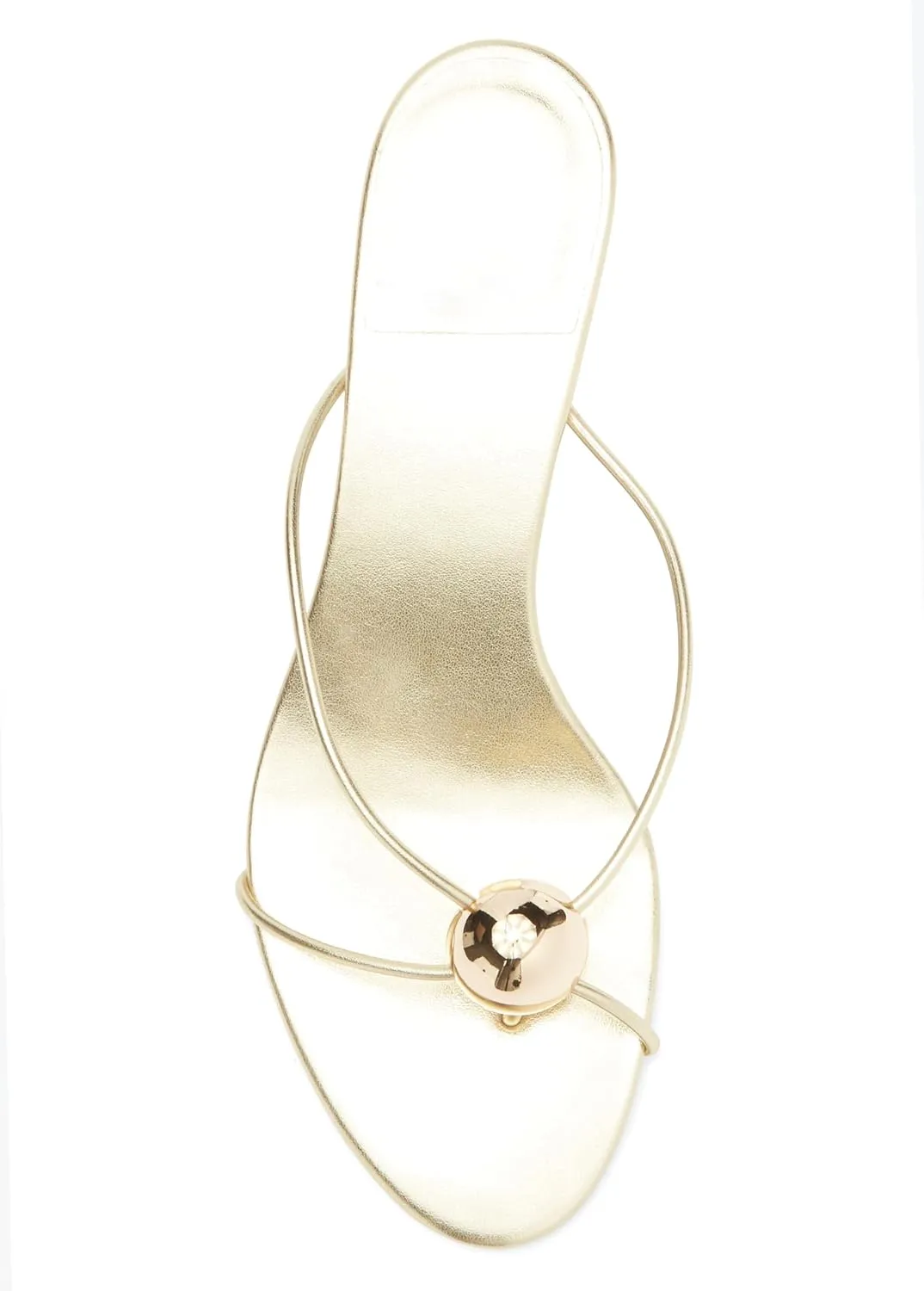 OMLISHZTY Women's Kitten Heel Sandals - Sculptural Metal Hardware, Open Toe Flip Flop Heels, Dressy Casual Sandals for Multi-Occasion Wear