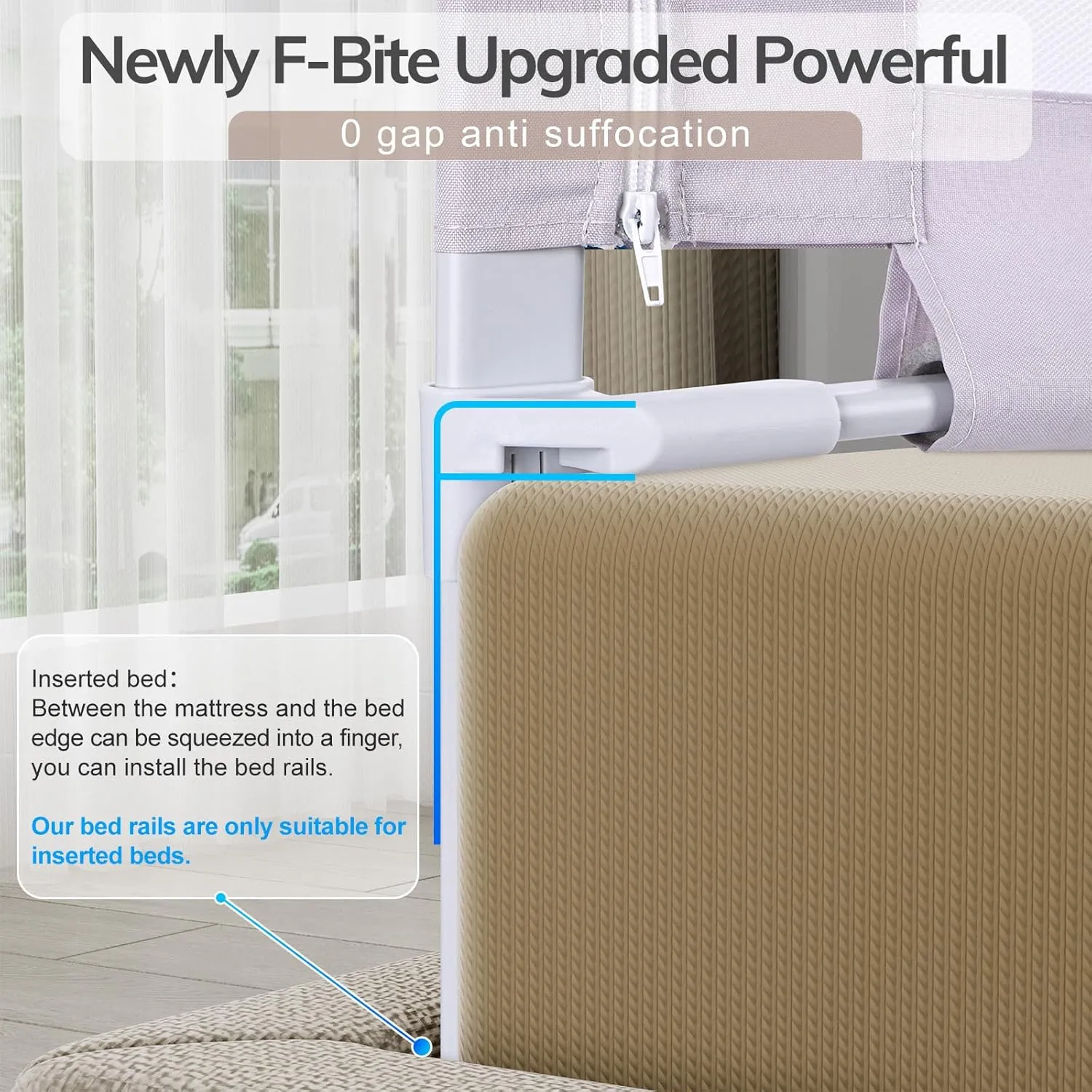 omzer Bed Rail for Toddlers - (3 Pack) Toddler Bed Rails with Double Child Lock, Bed Rail for Baby Kids with Pattern, Infants Height Adjustment Guardrail for King Size Bed - 3 Pack, 78.7x78.7x74.8”