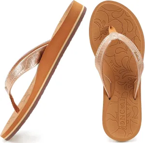 ONCAI Women's Flip Flops Comfortable Summer Beach Thong Sandals for Women with Cushion Walking Arch Support Yoga Mat Indoor Outdoor Soles