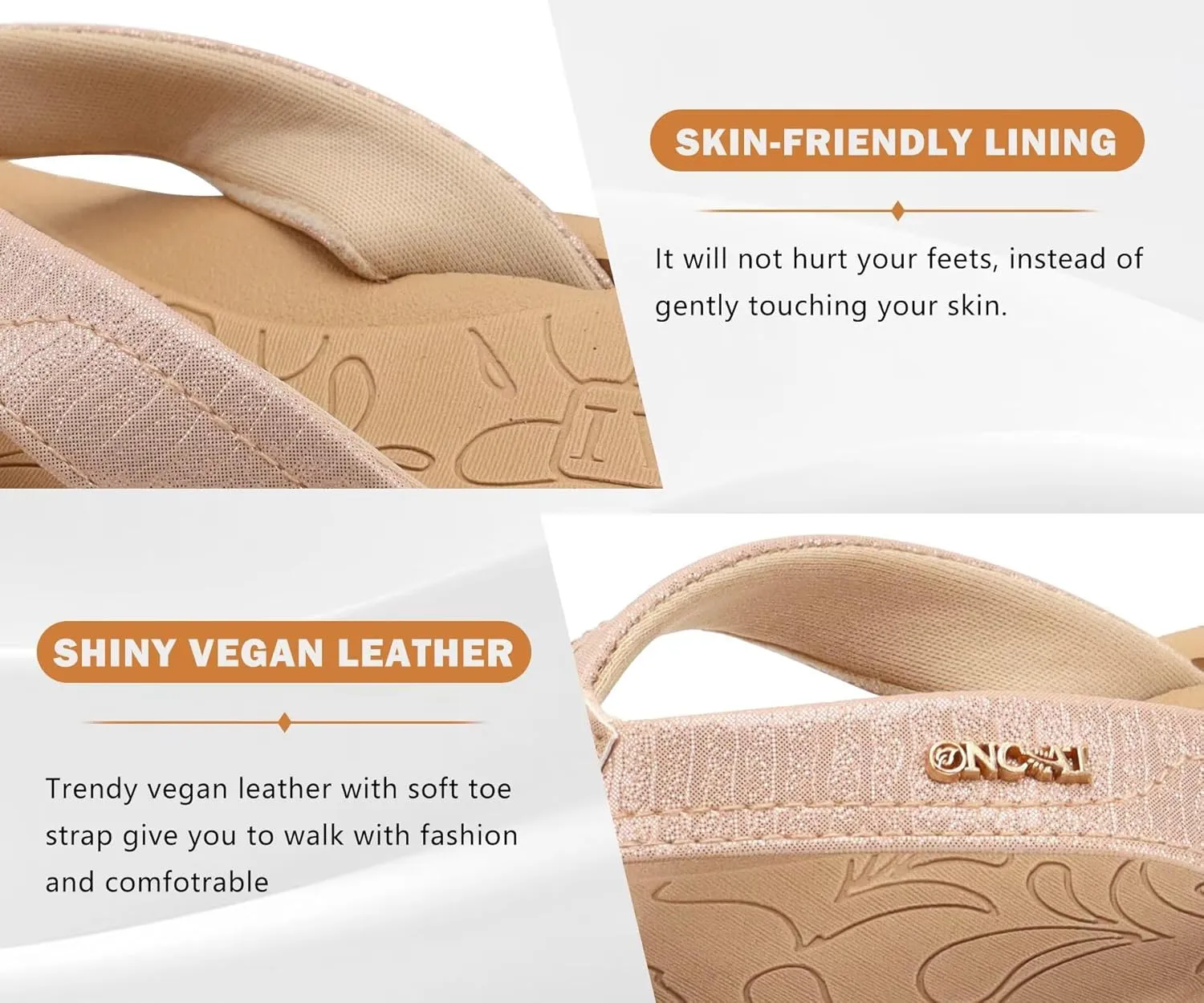 ONCAI Women's Flip Flops Comfortable Summer Beach Thong Sandals for Women with Cushion Walking Arch Support Yoga Mat Indoor Outdoor Soles