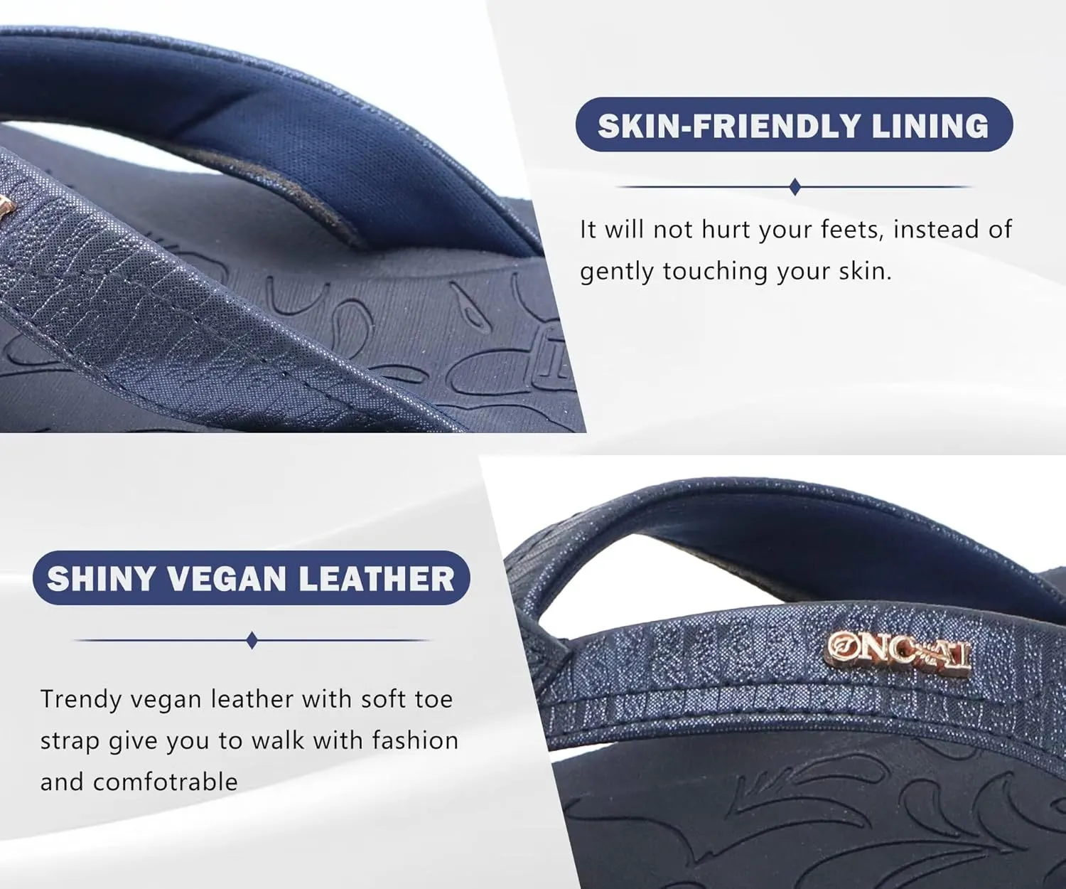 ONCAI Women's Flip Flops Comfortable Summer Beach Thong Sandals for Women with Cushion Walking Arch Support Yoga Mat Indoor Outdoor Soles