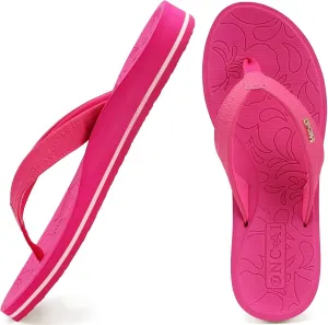 ONCAI Women's Flip Flops Comfortable Summer Beach Thong Sandals for Women with Cushion Walking Arch Support Yoga Mat Indoor Outdoor Soles