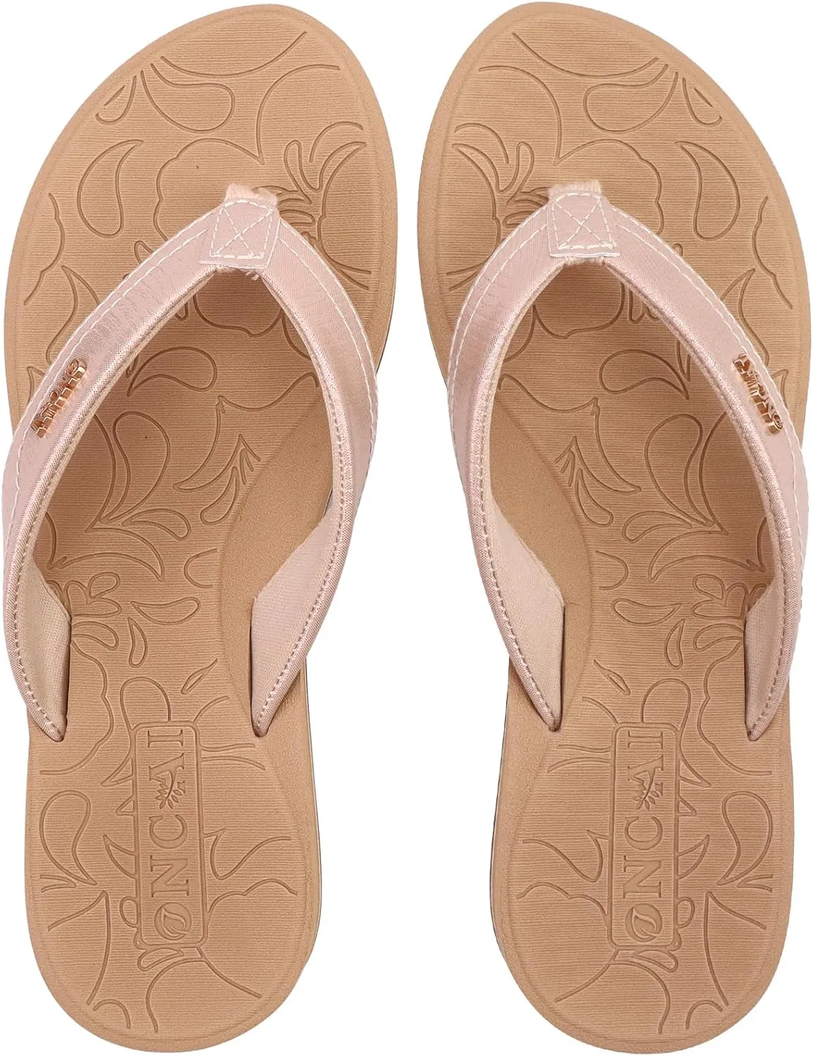 ONCAI Women's Flip Flops Comfortable Summer Beach Thong Sandals for Women with Cushion Walking Arch Support Yoga Mat Indoor Outdoor Soles