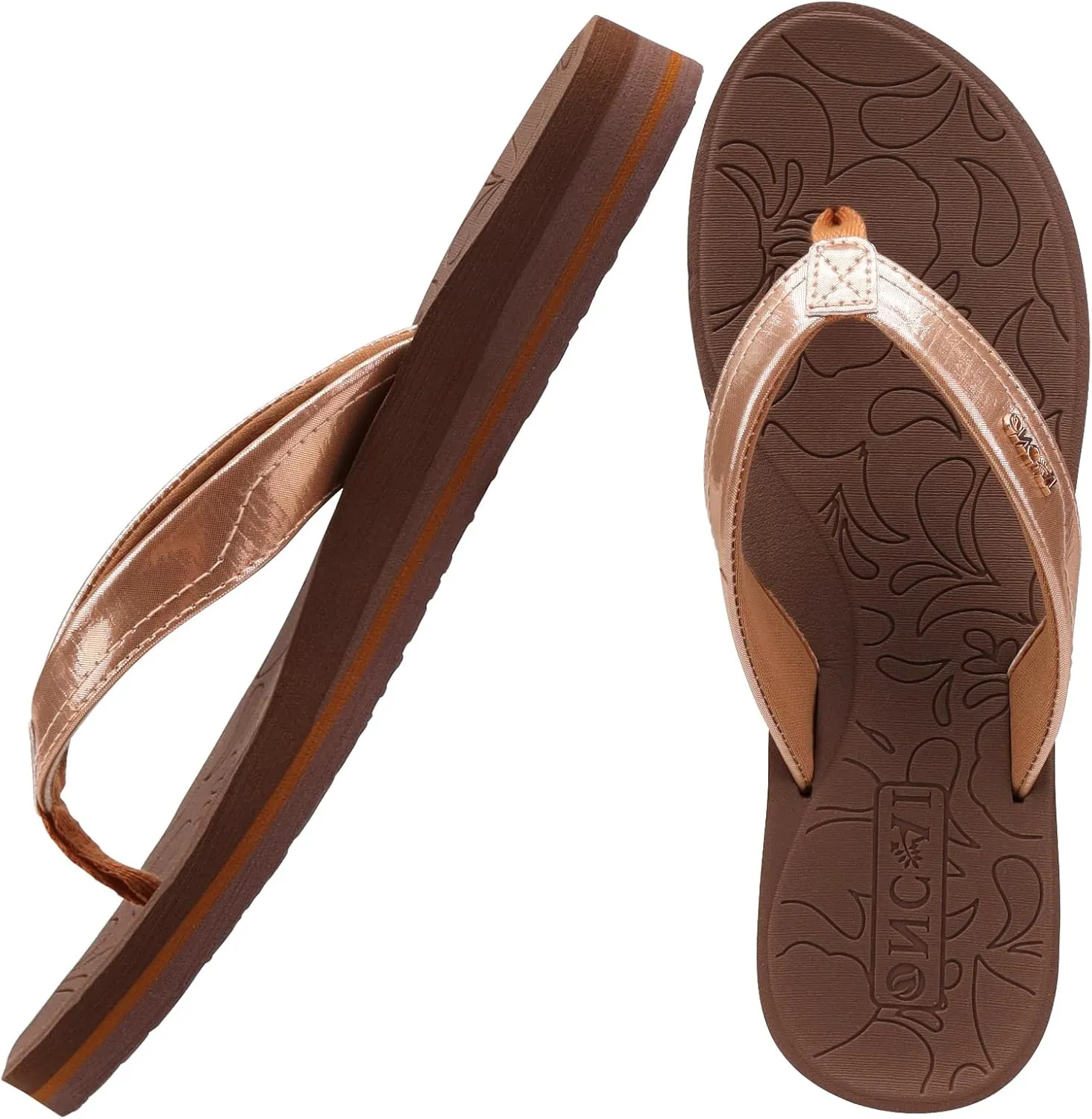 ONCAI Women's Flip Flops Comfortable Summer Beach Thong Sandals for Women with Cushion Walking Arch Support Yoga Mat Indoor Outdoor Soles