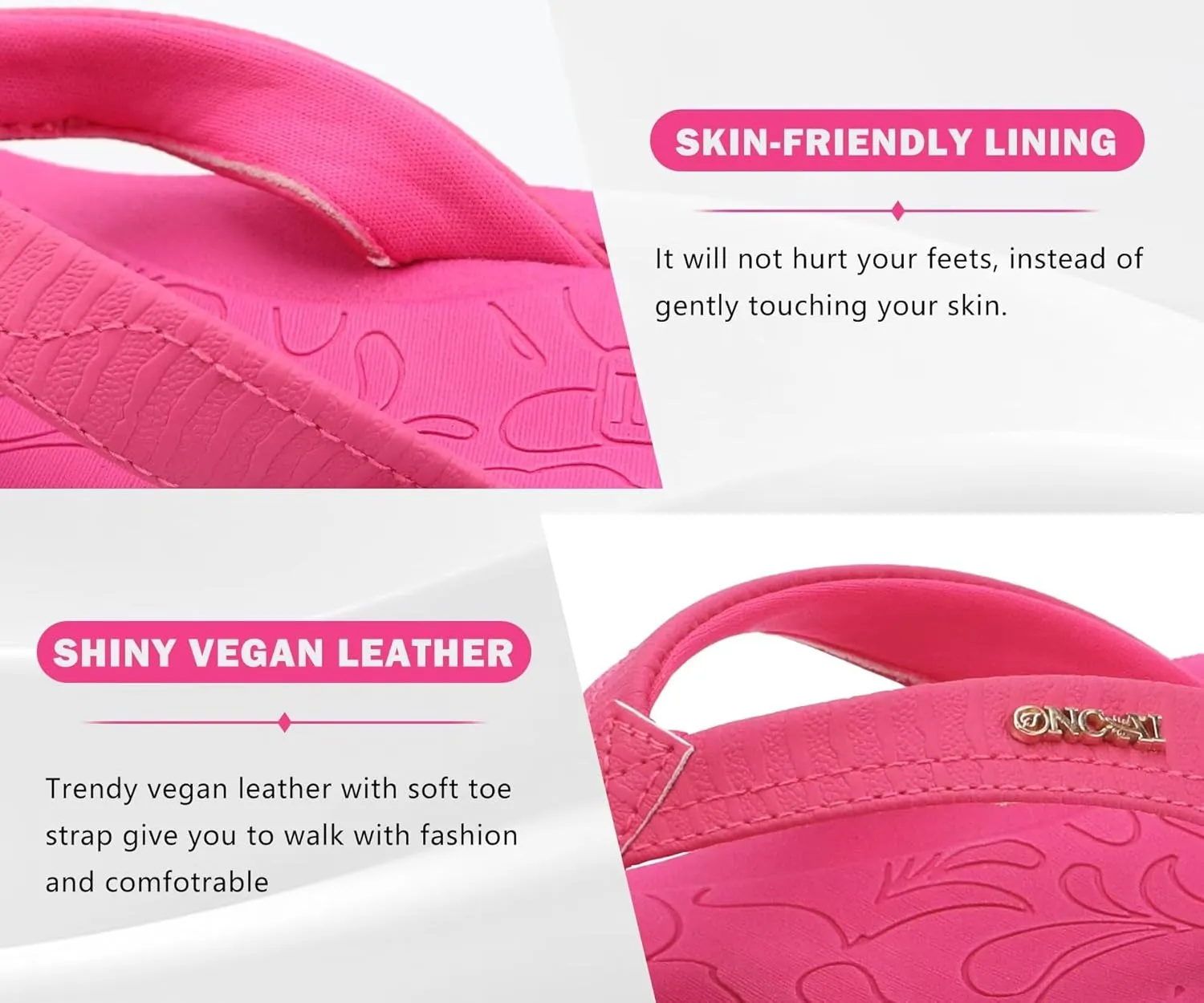 ONCAI Women's Flip Flops Comfortable Summer Beach Thong Sandals for Women with Cushion Walking Arch Support Yoga Mat Indoor Outdoor Soles