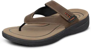 Orthofeet Men's Orthopedic Leather Eldorado Flip-Flop Sandals