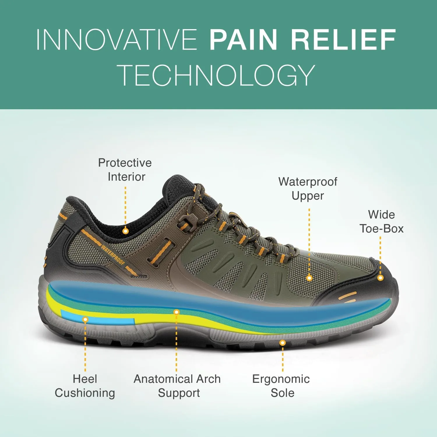 Orthofeet Women's Orthopedic Waterproof Alma Hiking Shoes