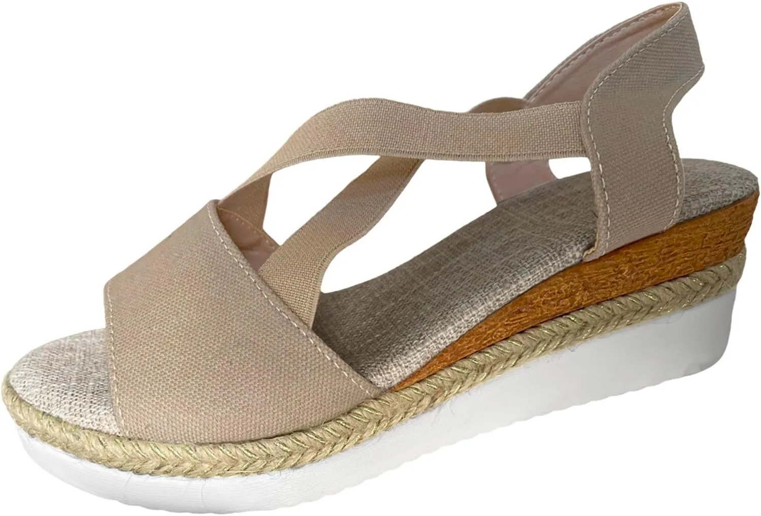 Orthopedic Sandals for Women 2025 Wedge Comfortable Dressy Cross Band Womens Summer Sandals Platform Elastic Toe Strap Pretty Women's Sandals with Arch Support for Beach Casual Wear