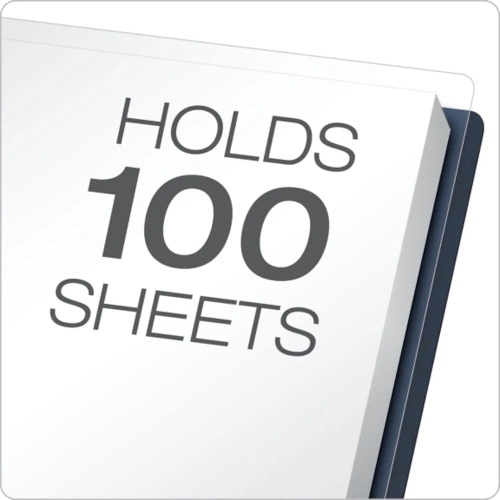 Oxford Clear Front Report Covers, Dark Blue, Letter Size, 25 per Box (55838EE)