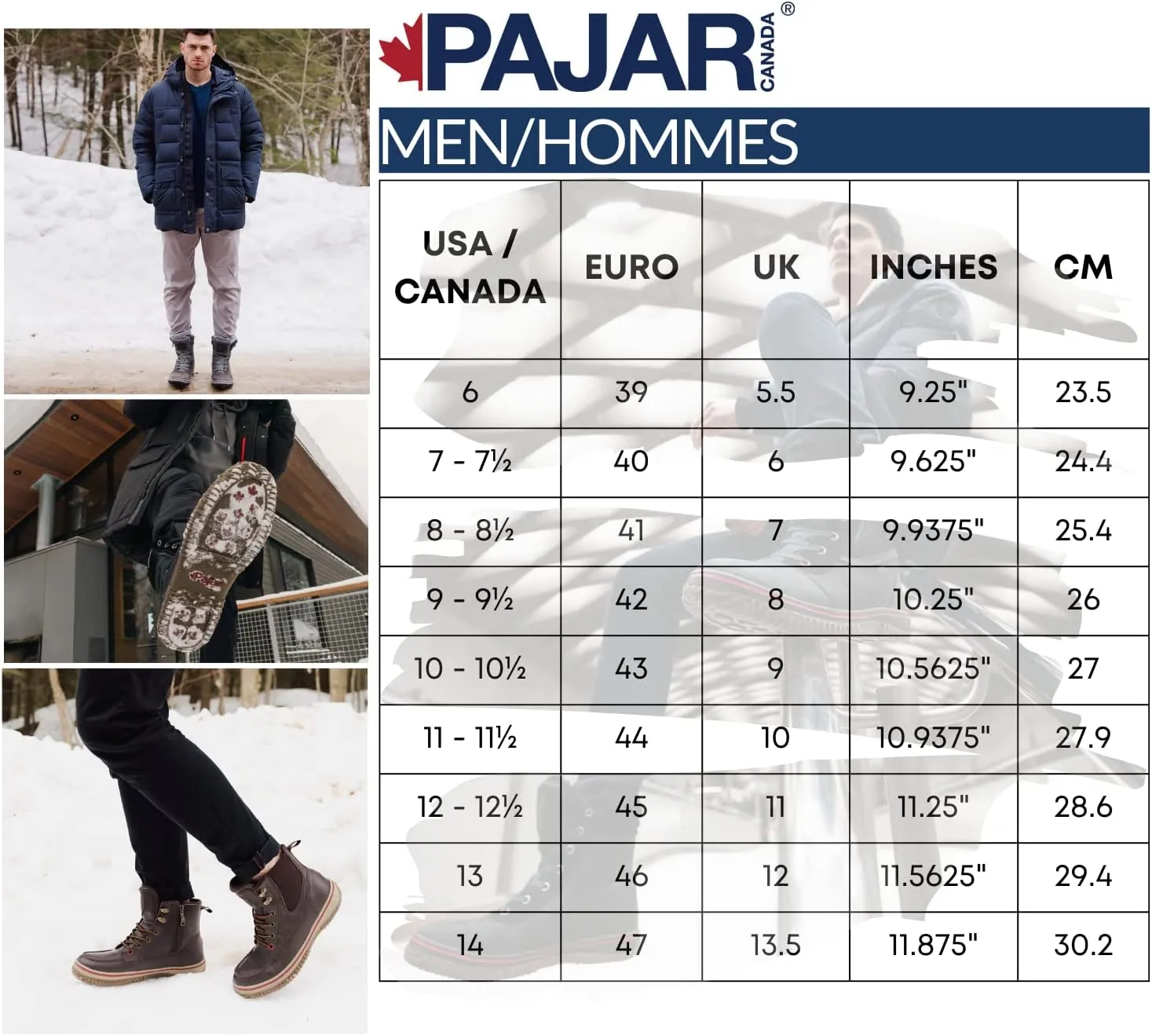 PAJAR Men's Trooper 2.0 Leather Waterproof Winter Mid-Calf Snow Boots